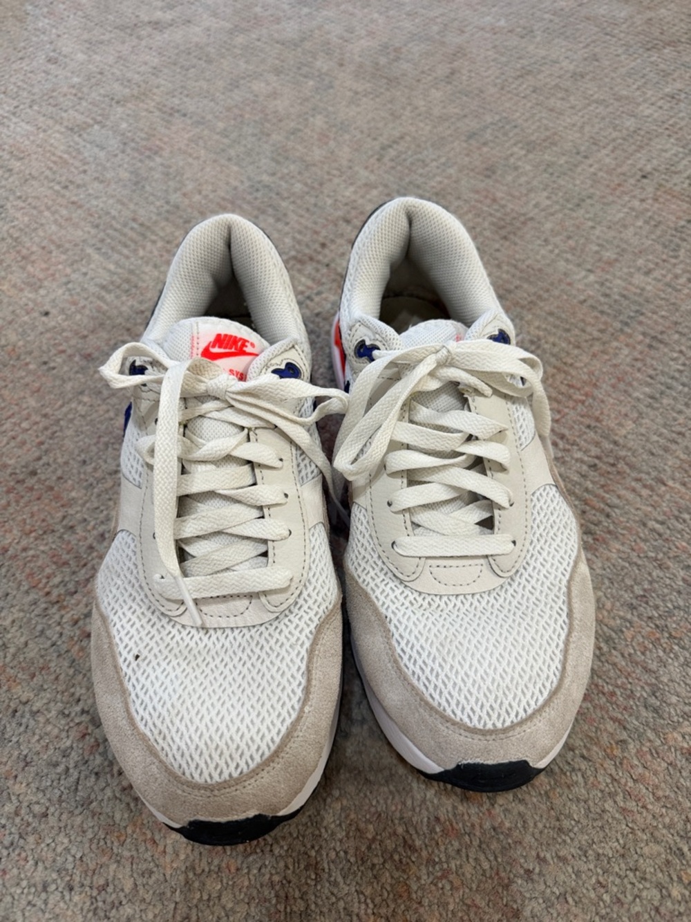 Nike Men’s Beige and Navy Accent Mesh Sneakers